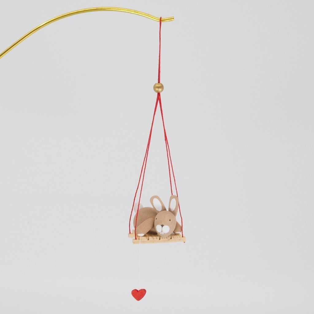 Premium Easter Bunny - Easter Bunny on swing (Hanging Decoration)